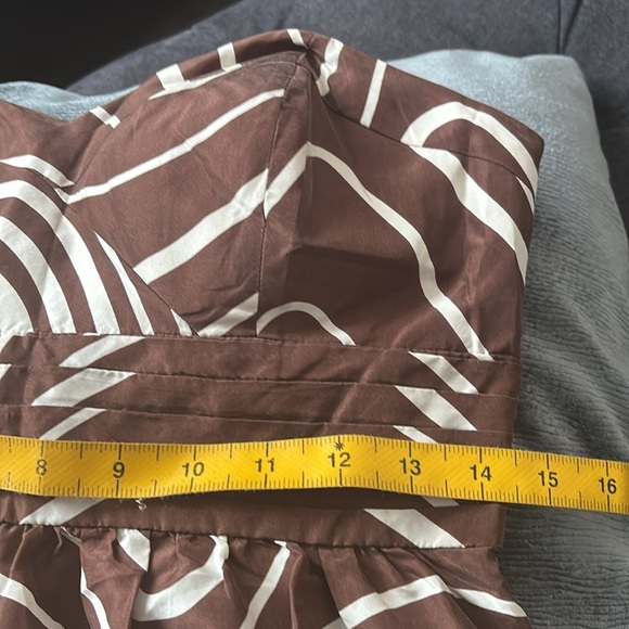 Max & Cleo chocolate brown silk strapless Dress NWT - Picture 10 of 14